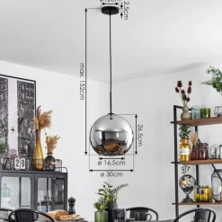 hofstein Suspension Verre 30 cm Koyoto Chrome, 1 lumière