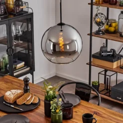 Suspension Verre Fumé-hofstein Suspension Verre 30 cm Koyoto Chrome, Clair, Fumé, 1 lumière