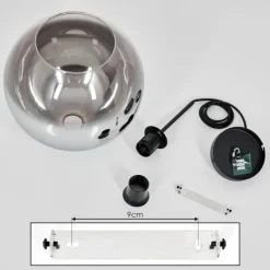 Suspension Verre Fumé-hofstein Suspension Verre 30 cm Koyoto Chrome, Clair, Fumé, 1 lumière