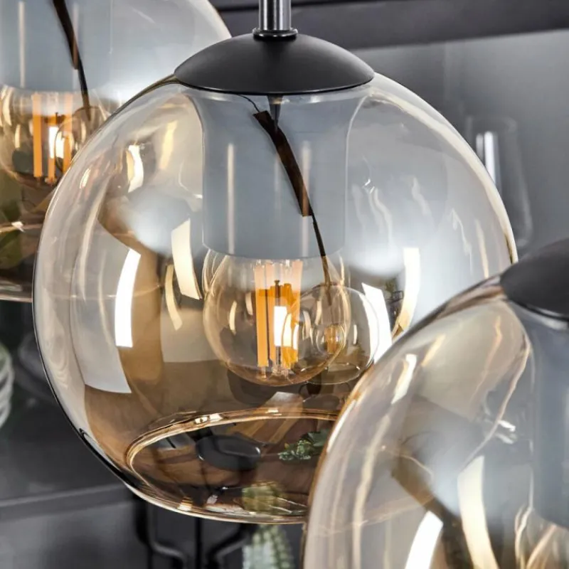 hofstein Suspension Verre 15 cm Koyoto Ambre, 3 lumières