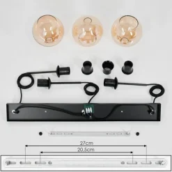 hofstein Suspension Verre 15 cm Koyoto Ambre, 3 lumières