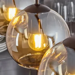 hofstein Suspension Verre 15 cm Koyoto Ambre, 3 lumières