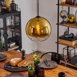 hofstein Suspension Verre 30 cm Koyoto Or, Clair, 1 lumière