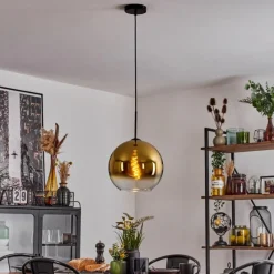 hofstein Suspension Verre 30 cm Koyoto Or, Clair, 1 lumière