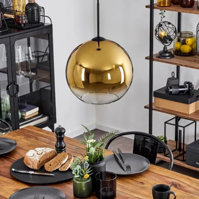 hofstein Suspension Verre 30 cm Koyoto Or, Clair, 1 lumière