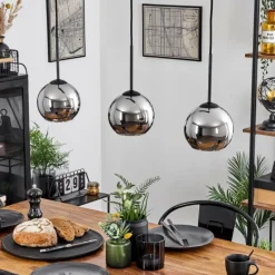 Suspension Verre Fumé-hofstein Suspension Verre 15 cm Koyoto Chrome, Fumé, 3 lumières