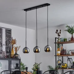 Suspension Verre Fumé-hofstein Suspension Verre 15 cm Koyoto Chrome, Fumé, 3 lumières