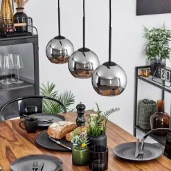 Suspension Verre Fumé-hofstein Suspension Verre 15 cm Koyoto Chrome, Fumé, 3 lumières