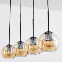 hofstein Suspension Verre 15 cm Koyoto Ambre, 4 lumières