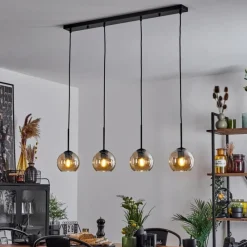 hofstein Suspension Verre 15 cm Koyoto Ambre, 4 lumières