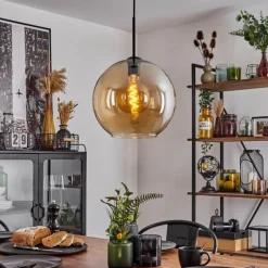 hofstein Suspension Verre 30 cm Koyoto Ambre, 1 lumière