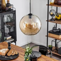 hofstein Suspension Verre 30 cm Koyoto Ambre, 1 lumière