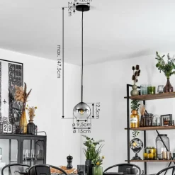 Suspension Verre Fumé-hofstein Suspension Verre 15 cm Koyoto Clair, Fumé, 1 lumière