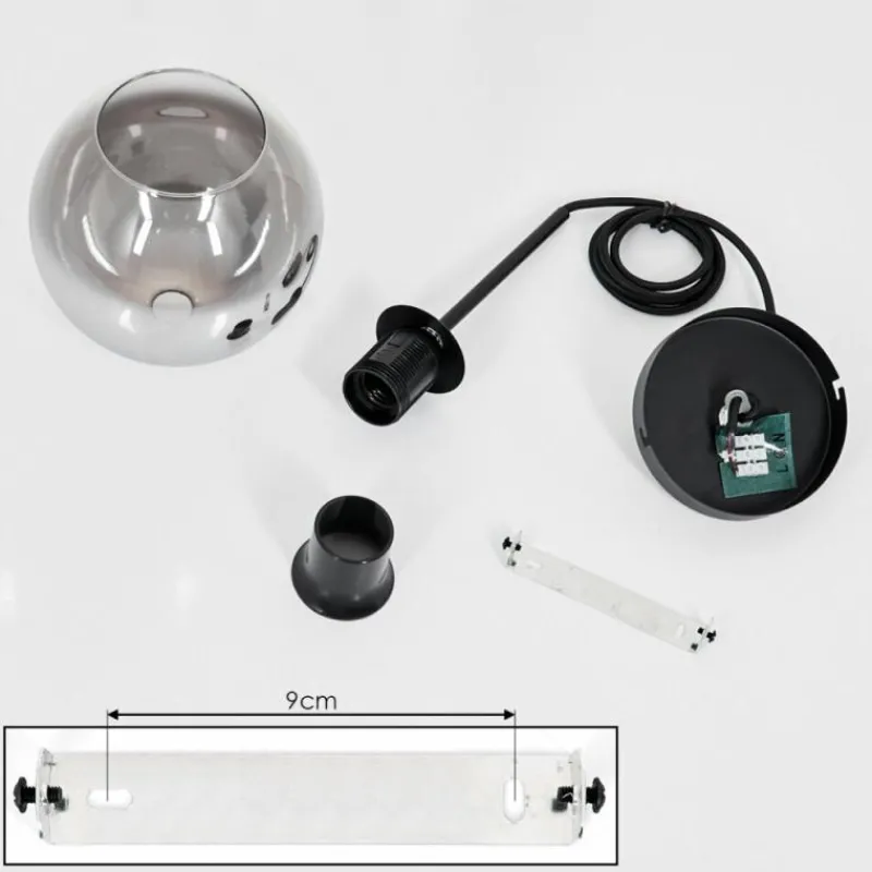 Suspension Verre Fumé-hofstein Suspension Verre 15 cm Koyoto Clair, Fumé, 1 lumière