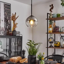 Suspension Verre Fumé-hofstein Suspension Verre 15 cm Koyoto Clair, Fumé, 1 lumière