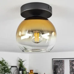 hofstein Suspension Verre 15 cm Koyoto Or, Clair, 1 lumière