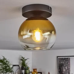 hofstein Suspension Verre 15 cm Koyoto Or, Clair, 1 lumière