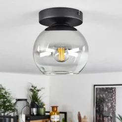 Suspension Verre Fumé-hofstein Suspension Verre 15 cm Koyoto Chrome, Clair, Fumé, 1 lumière