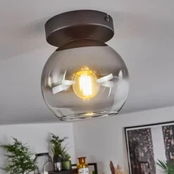 Suspension Verre Fumé-hofstein Suspension Verre 15 cm Koyoto Chrome, Clair, Fumé, 1 lumière