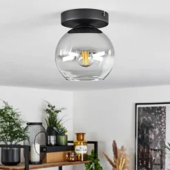 Suspension Verre Fumé-hofstein Suspension Verre 15 cm Koyoto Chrome, Clair, Fumé, 1 lumière