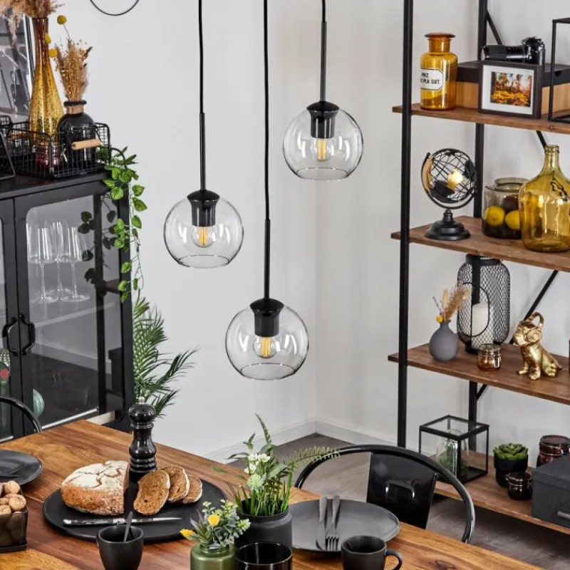 hofstein Suspension Verre 15 cm Koyoto Clair, 3 lumières