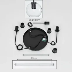 hofstein Suspension Verre 15 cm Koyoto Clair, 3 lumières