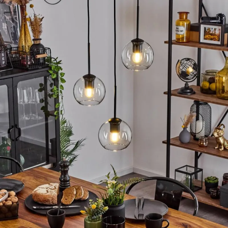 hofstein Suspension Verre 15 cm Koyoto Clair, 3 lumières