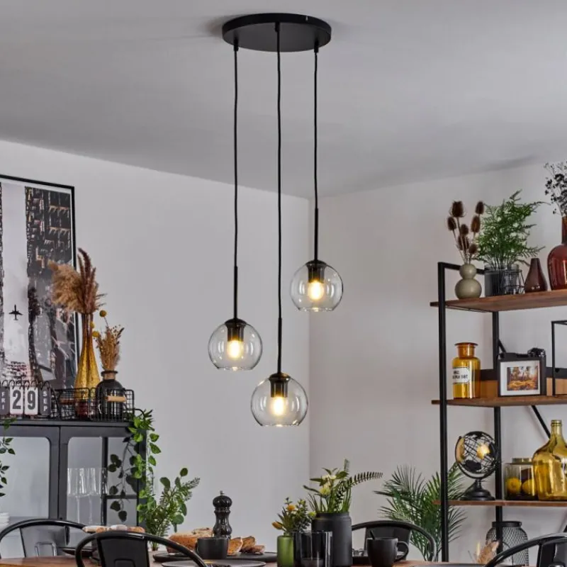 hofstein Suspension Verre 15 cm Koyoto Clair, 3 lumières