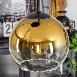 hofstein Suspension Verre 15 cm Koyoto Or, Clair, 3 lumières