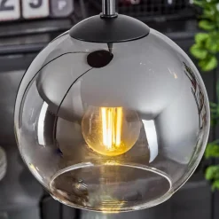 Suspension Verre Fumé-hofstein Suspension Verre 15 cm Koyoto Chrome, Clair, Fumé, 3 lumières