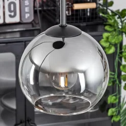Suspension Verre Fumé-hofstein Suspension Verre 15 cm Koyoto Chrome, Clair, Fumé, 3 lumières