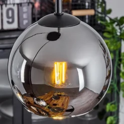 Suspension Verre Fumé-hofstein Suspension Verre 15 cm Koyoto Chrome, Fumé, 3 lumières