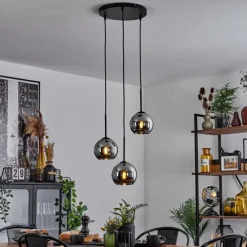 Suspension Verre Fumé-hofstein Suspension Verre 15 cm Koyoto Chrome, Fumé, 3 lumières