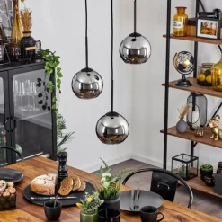 Suspension Verre Fumé-hofstein Suspension Verre 15 cm Koyoto Chrome, Fumé, 3 lumières