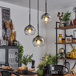 Suspension Verre Fumé-hofstein Suspension Verre 15 cm Koyoto Clair, Fumé, 3 lumières