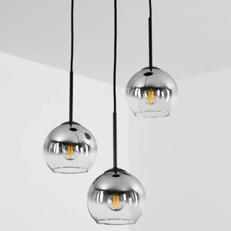 Suspension Verre Fumé-hofstein Suspension Verre 15 cm Koyoto Clair, Fumé, 3 lumières