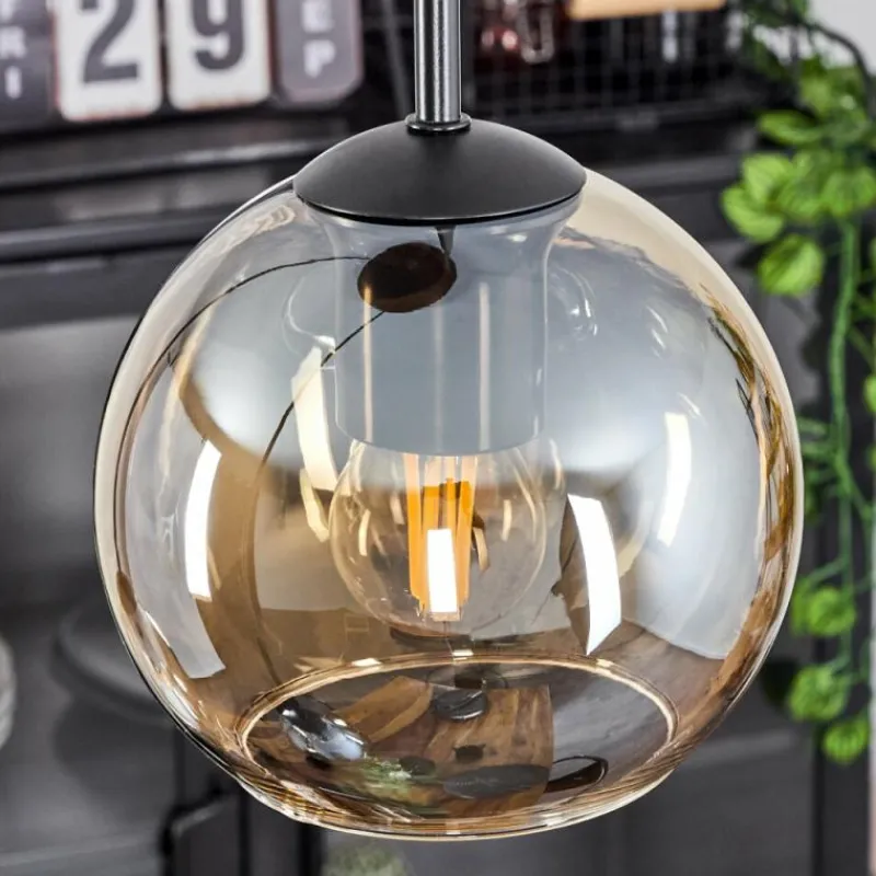 hofstein Suspension Verre 15 cm Koyoto Ambre, 3 lumières