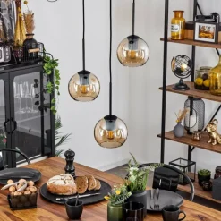 hofstein Suspension Verre 15 cm Koyoto Ambre, 3 lumières