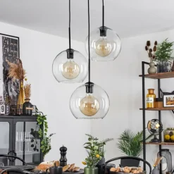 hofstein Suspension Verre 25 cm Koyoto Clair, 3 lumières