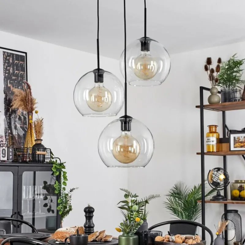 hofstein Suspension Verre 25 cm Koyoto Clair, 3 lumières