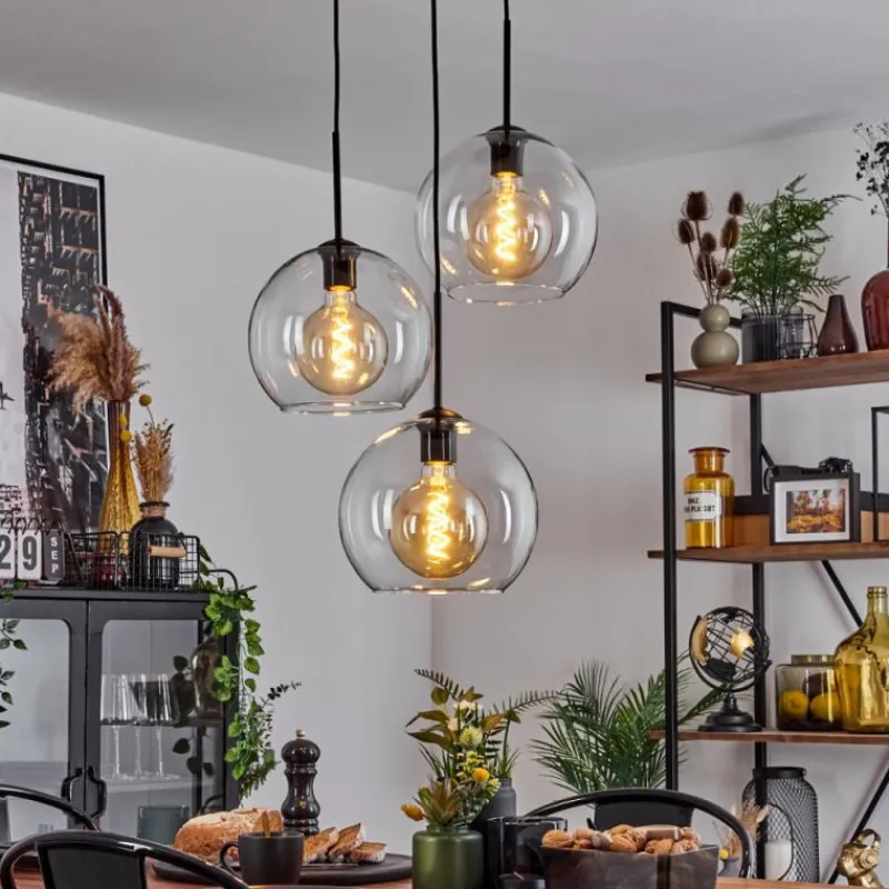 hofstein Suspension Verre 25 cm Koyoto Clair, 3 lumières