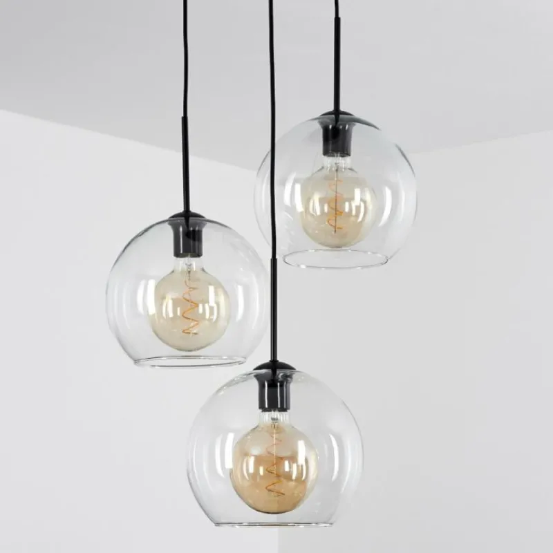 hofstein Suspension Verre 25 cm Koyoto Clair, 3 lumières