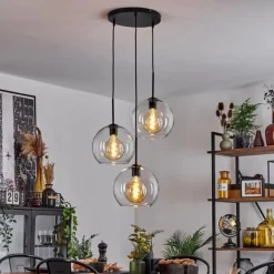 hofstein Suspension Verre 25 cm Koyoto Clair, 3 lumières