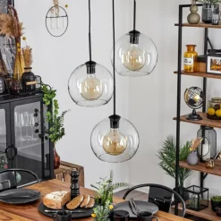 hofstein Suspension Verre 25 cm Koyoto Clair, 3 lumières