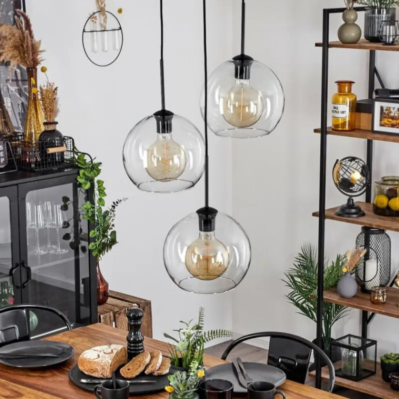 hofstein Suspension Verre 25 cm Koyoto Clair, 3 lumières