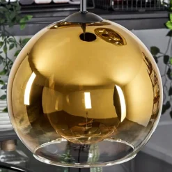 hofstein Suspension Verre 25 cm Koyoto Or, Clair, 3 lumières