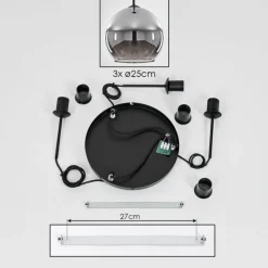 Suspension Verre Fumé-hofstein Suspension Verre 25 cm Koyoto Chrome, Fumé, 3 lumières