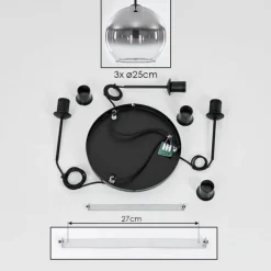 Suspension Verre Fumé-hofstein Suspension Verre 25 cm Koyoto Clair, Fumé, 3 lumières