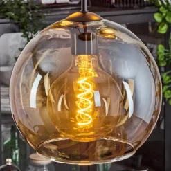 hofstein Suspension Verre 25 cm Koyoto Ambre, 3 lumières