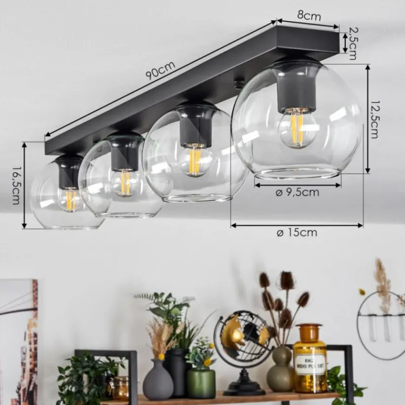 hofstein Suspension Verre 15 cm Koyoto Clair, 4 lumières